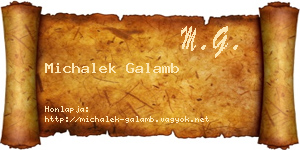 Michalek Galamb névjegykártya